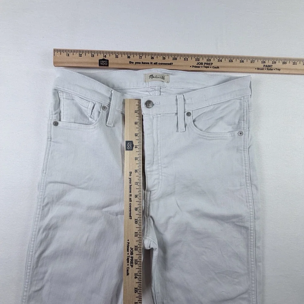 Madewell Jeans Women's 31 Stovepipe High Rise White Stretch Summer Resort‎